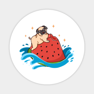 Pug Watermelon Magnet